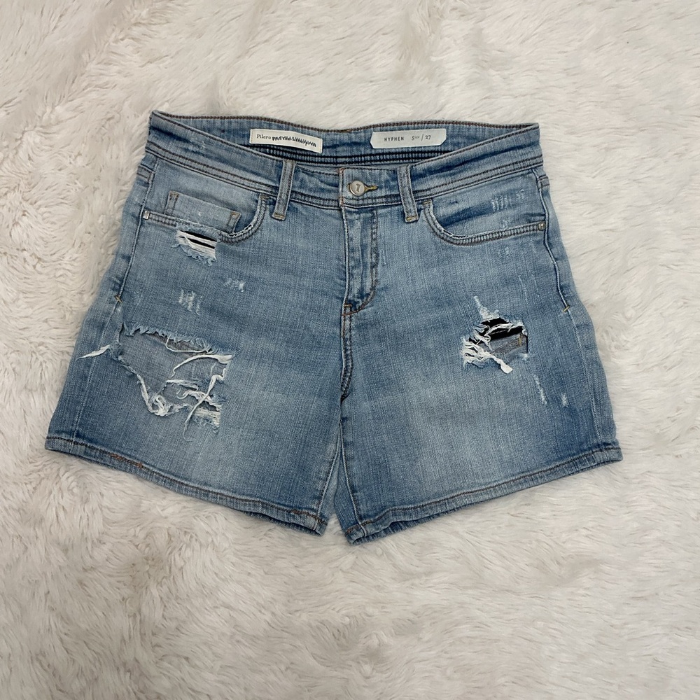 Pilcro - Light Blue Distressed Denim Shorts